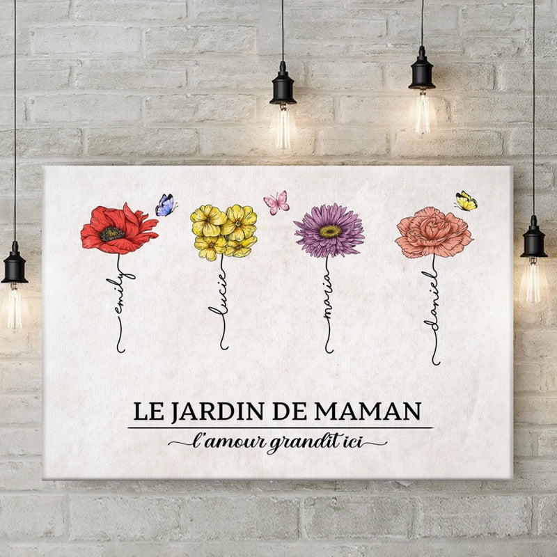 Toile Horizontale Personnalisée – Cadeau Pour Maman, Mamie – Où pousse tout notre amour