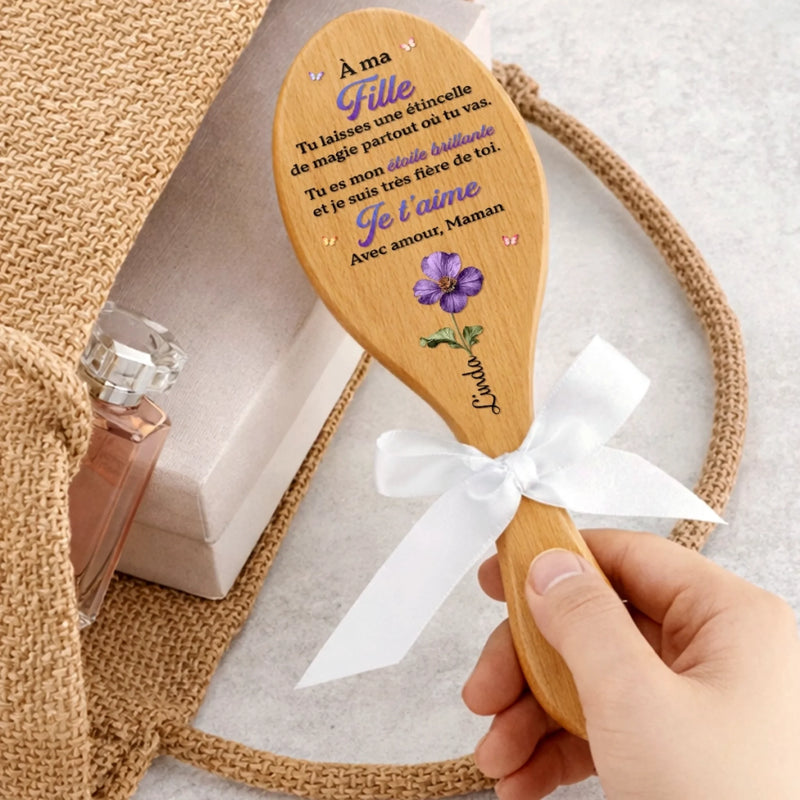 Brosse à Cheveux Personnalisée – Cadeau pour Fille – Tu es Mon étoile Brillante