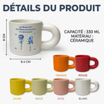 Mug Épais Personnalisé – Cadeau pour Sœeurs, Amies – Des Fleurs Différentes, Une Même Amitié