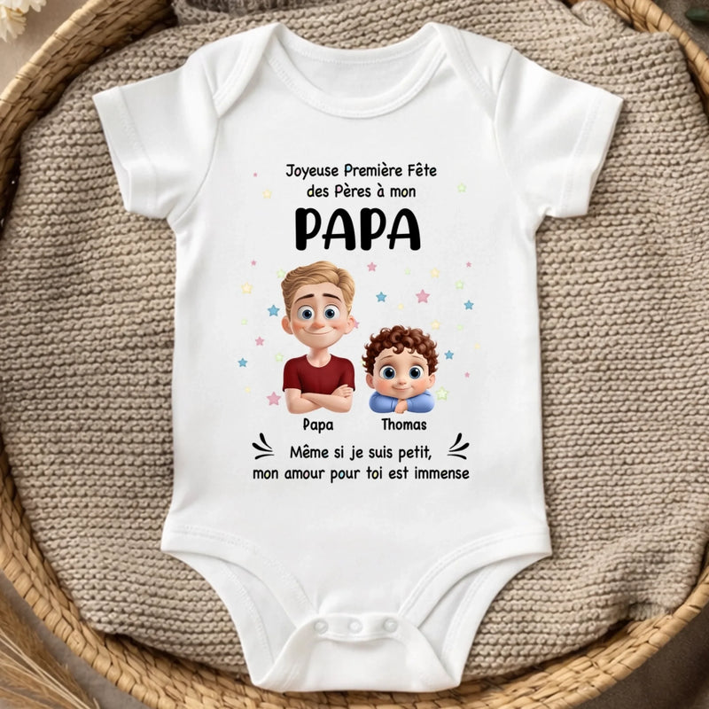 Body Bébé Personnalisé – Cadeau Pour La Première Fête Des Pères - Joyeuse Première Fête