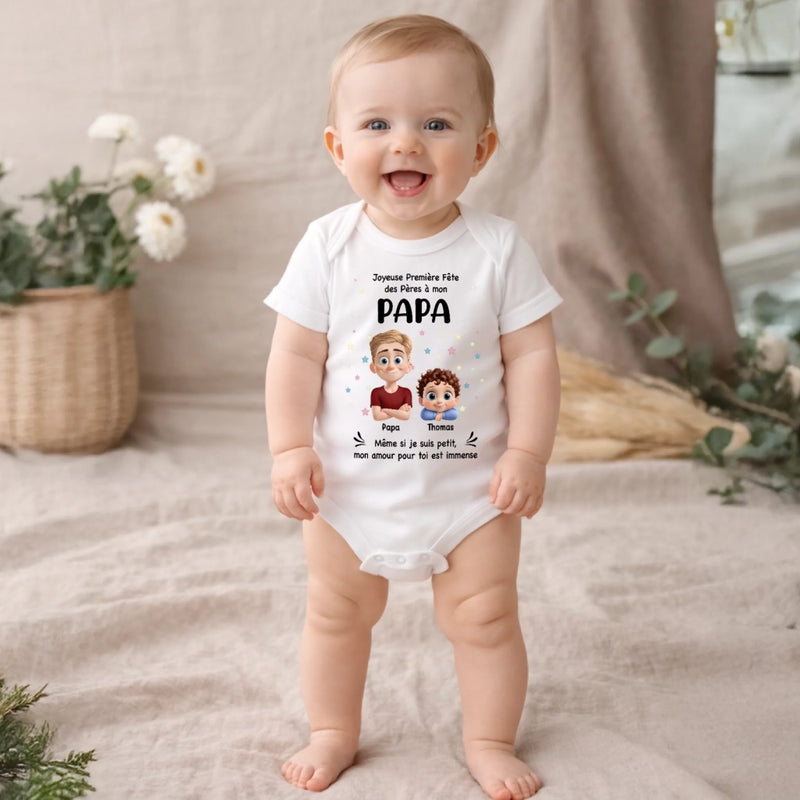 Body Bébé Personnalisé – Cadeau Pour La Première Fête Des Pères - Joyeuse Première Fête