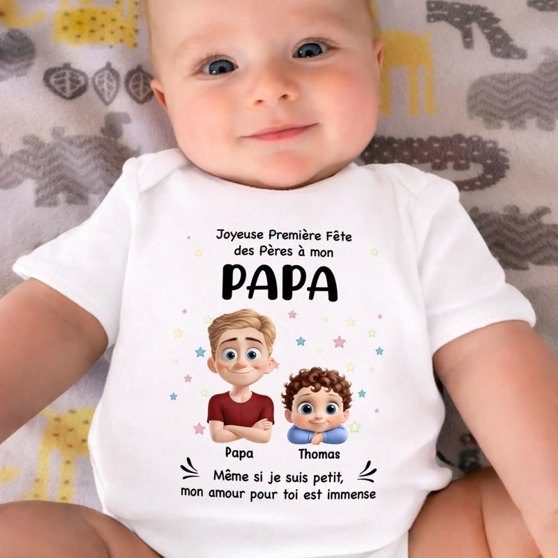 Body Bébé Personnalisé – Cadeau Pour La Première Fête Des Pères - Joyeuse Première Fête