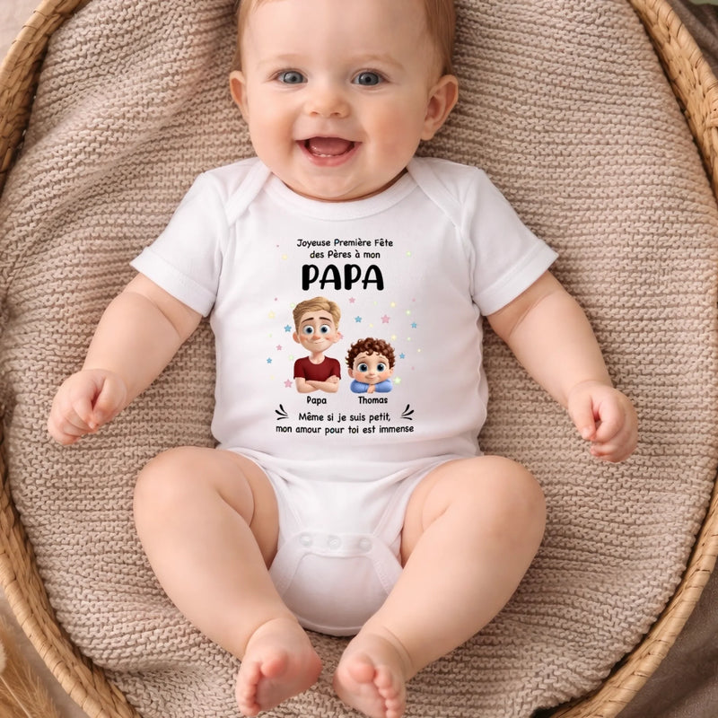 Body Bébé Personnalisé – Cadeau Pour La Première Fête Des Pères - Joyeuse Première Fête