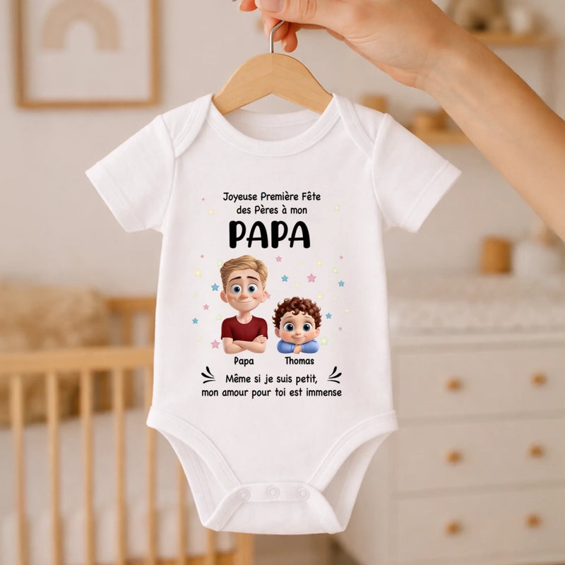 Body Bébé Personnalisé – Cadeau Pour La Première Fête Des Pères - Joyeuse Première Fête
