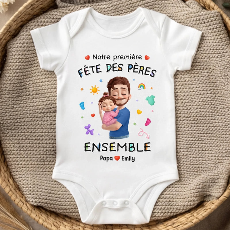 Body Bébé Personnalisé – Cadeau Pour La Première Fête Des Pères - Notre Première Ensemble