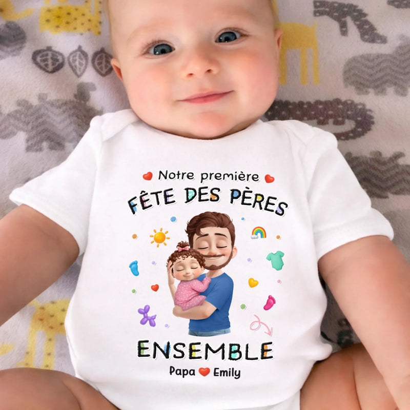 Body Bébé Personnalisé – Cadeau Pour La Première Fête Des Pères - Notre Première Ensemble