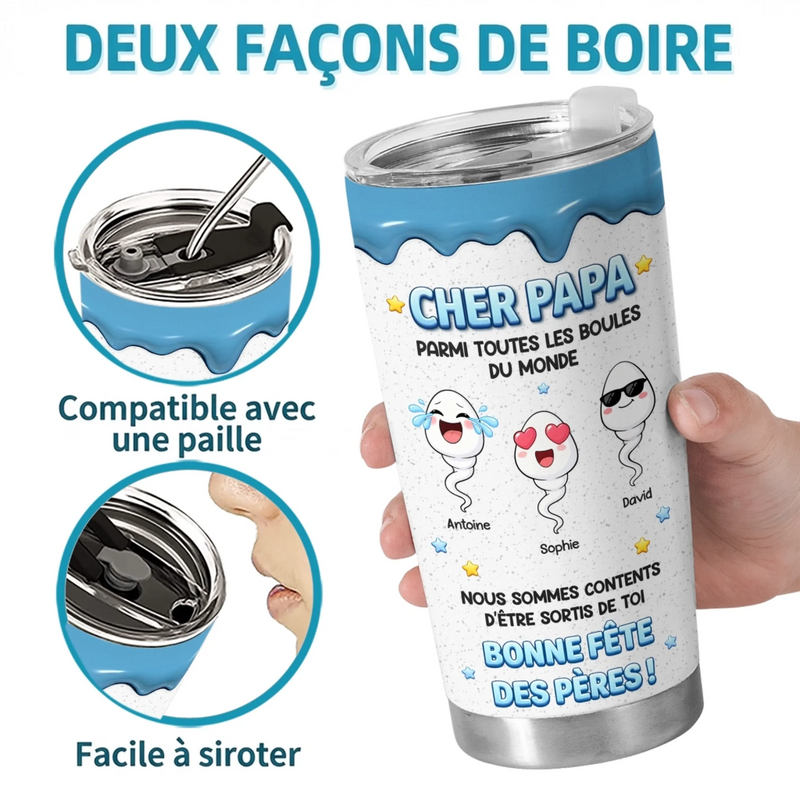 Gobelet Isotherme Personnalisé – Cadeau Fête des Pères Pour Papa – Je Suis Content D'être Sorti De Toi
