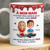 Mug Personnalisé À Effet Imprimé 3D Gonflé – Cadeau Pour Couple – Avec amour, ta femme