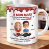 Mug Personnalisé À Effet Imprimé 3D Gonflé – Cadeau Pour Couple – Avec amour, ta femme