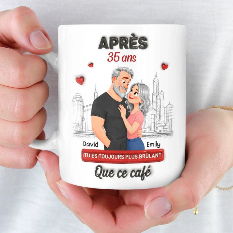 Mug Personnalisé À Effet Imprimé 3D Gonflé – Cadeau Pour Couple – Que ce café