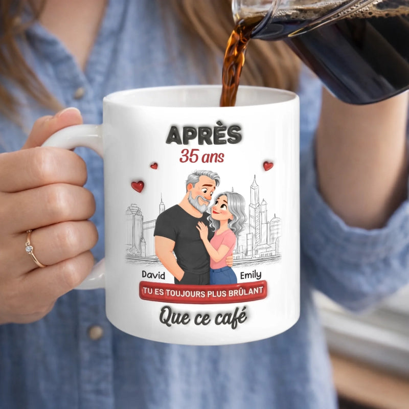 Mug Personnalisé À Effet Imprimé 3D Gonflé – Cadeau Pour Couple – Que ce café