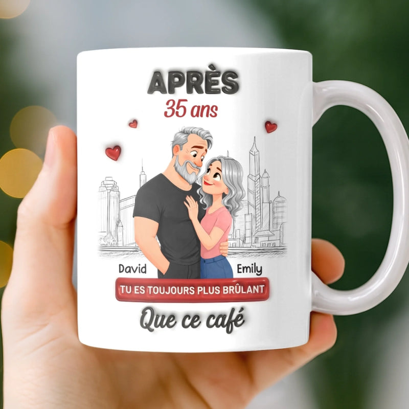 Mug Personnalisé À Effet Imprimé 3D Gonflé – Cadeau Pour Couple – Que ce café