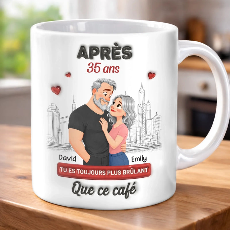 Mug Personnalisé À Effet Imprimé 3D Gonflé – Cadeau Pour Couple – Que ce café