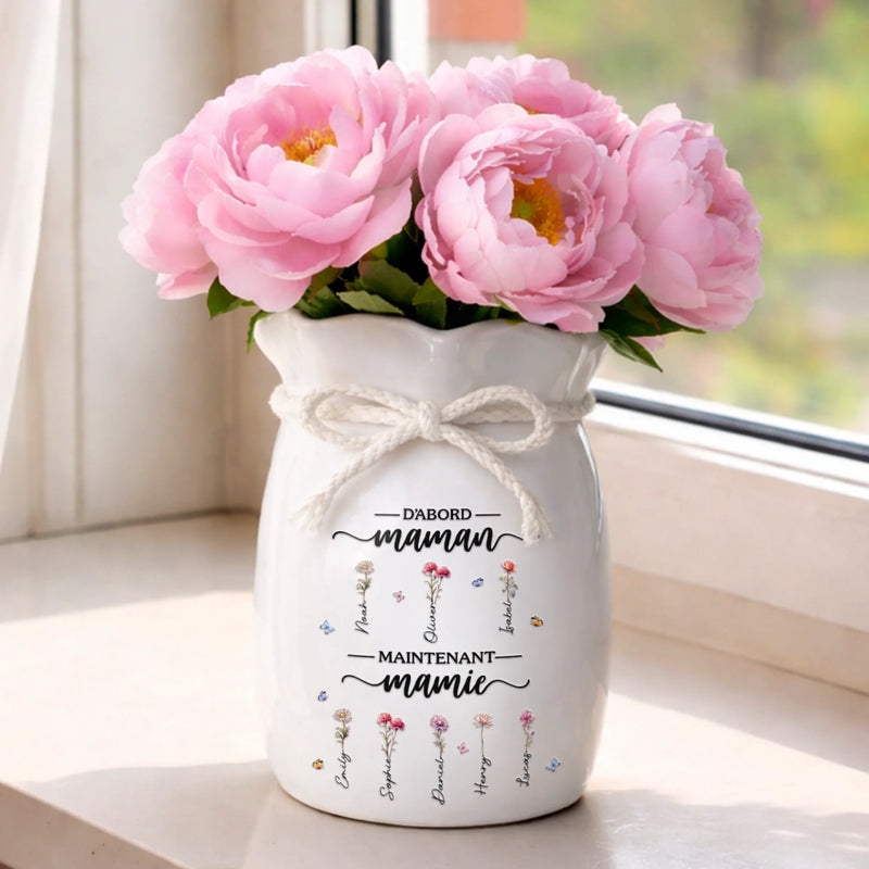 Vase À Fleurs Personnalisé Avec Corde – Cadeau Pour Fille – Maintenant, D'abord