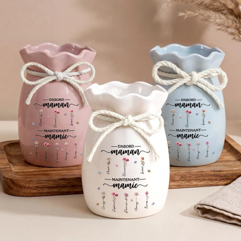 Vase À Fleurs Personnalisé Avec Corde – Cadeau Pour Fille – Maintenant, D'abord
