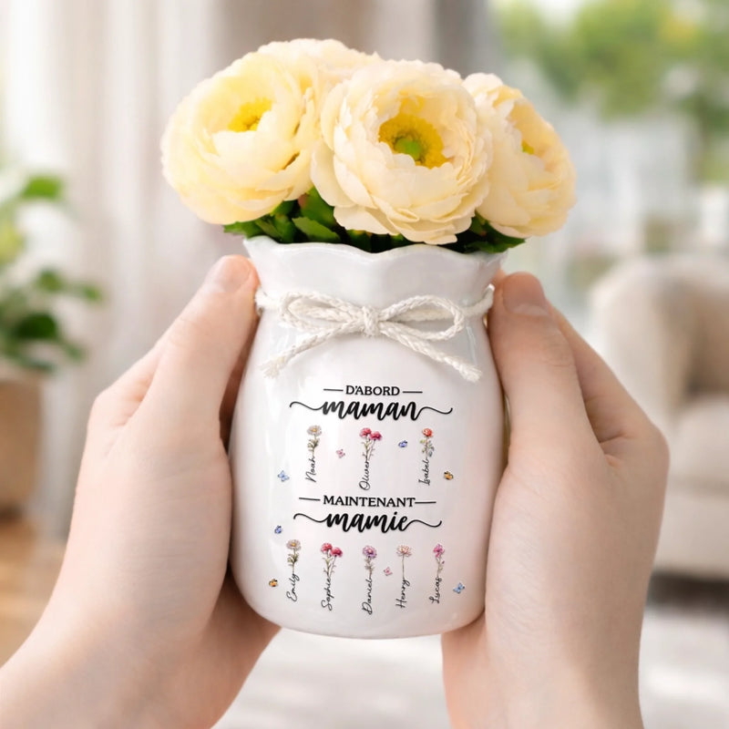 Vase À Fleurs Personnalisé Avec Corde – Cadeau Pour Fille – Maintenant, D'abord
