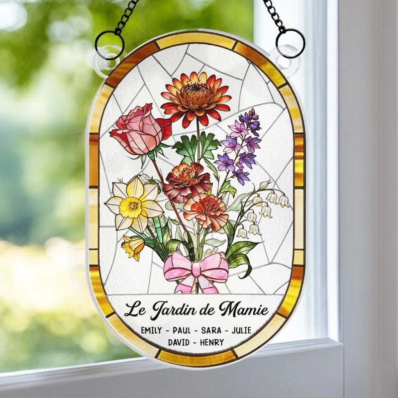 Ornement Suncatcher Tournesol de Fenêtre Personnalisé – Cadeau pour Maman – Le Jardin de Maman