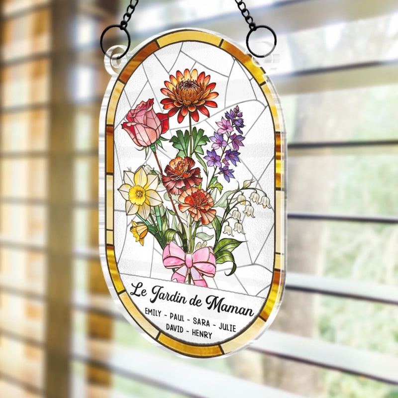 Ornement Suncatcher Tournesol de Fenêtre Personnalisé – Cadeau pour Maman – Le Jardin de Maman