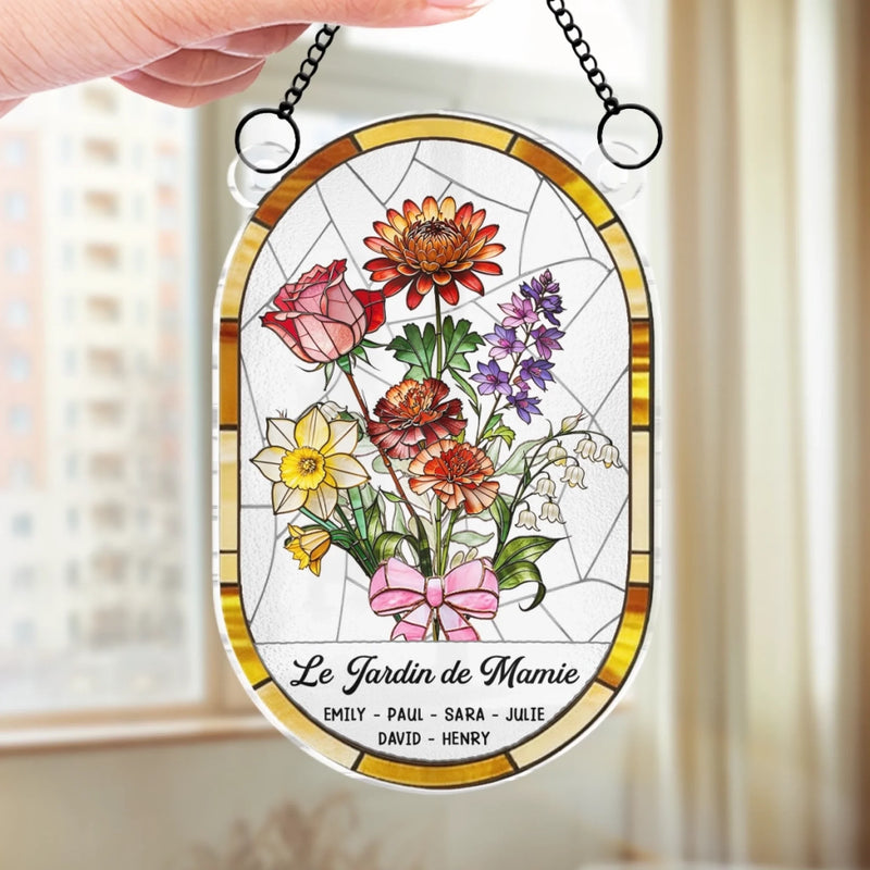 Ornement Suncatcher Tournesol de Fenêtre Personnalisé – Cadeau pour Maman – Le Jardin de Maman