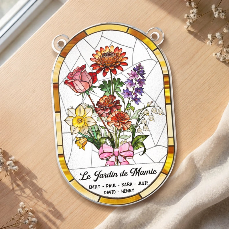 Ornement Suncatcher Tournesol de Fenêtre Personnalisé – Cadeau pour Maman – Le Jardin de Maman