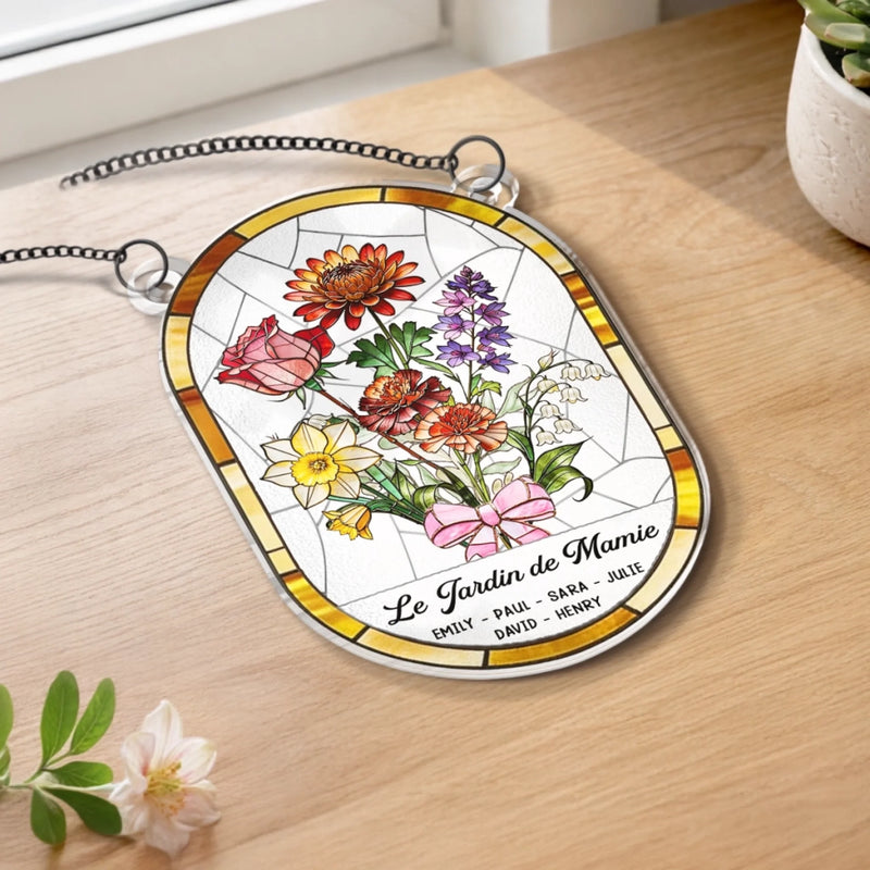 Ornement Suncatcher Tournesol de Fenêtre Personnalisé – Cadeau pour Maman – Le Jardin de Maman