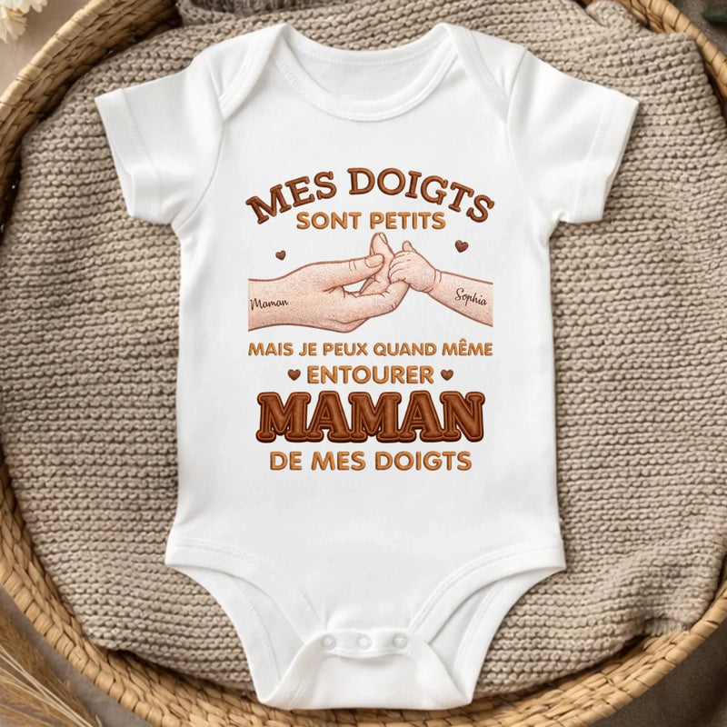 Body Bébé Personnalisé – Cadeau Pour La Première Fête Des Pères, Mère - Mes Doigts Sont Petits