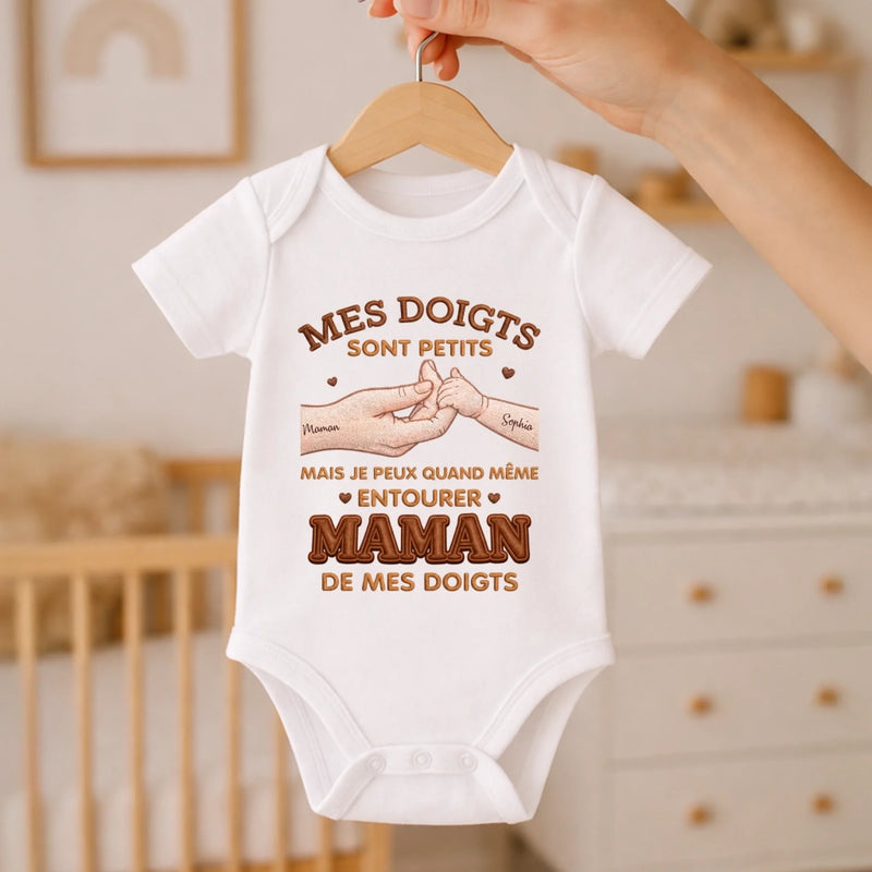 Body Bébé Personnalisé – Cadeau Pour La Première Fête Des Pères, Mère - Mes Doigts Sont Petits