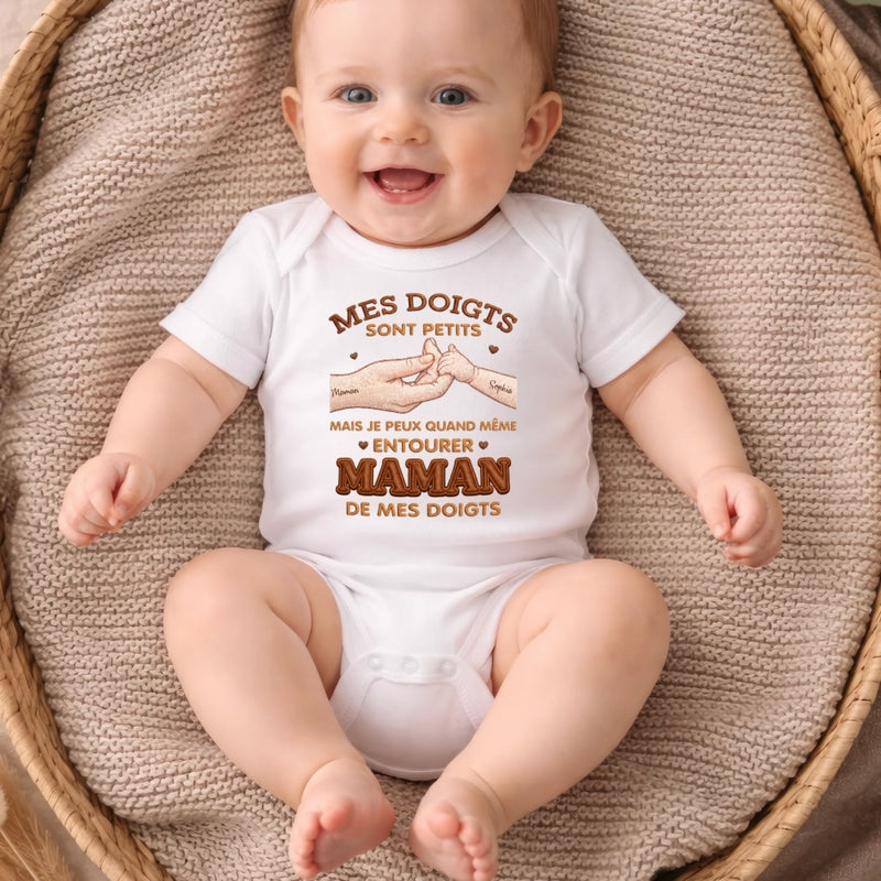 Body Bébé Personnalisé – Cadeau Pour La Première Fête Des Pères, Mère - Mes Doigts Sont Petits