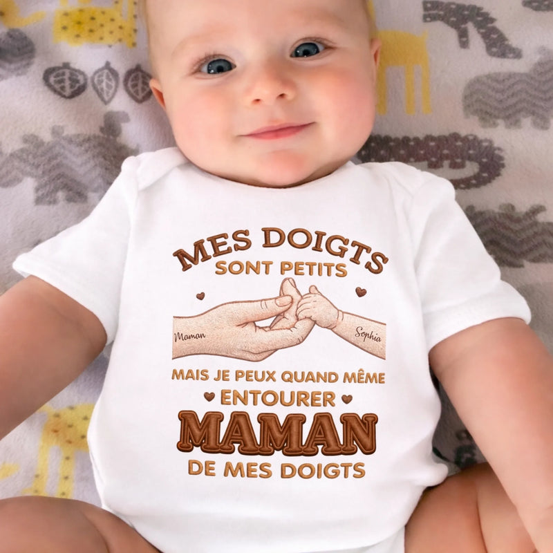 Body Bébé Personnalisé – Cadeau Pour La Première Fête Des Pères, Mère - Mes Doigts Sont Petits