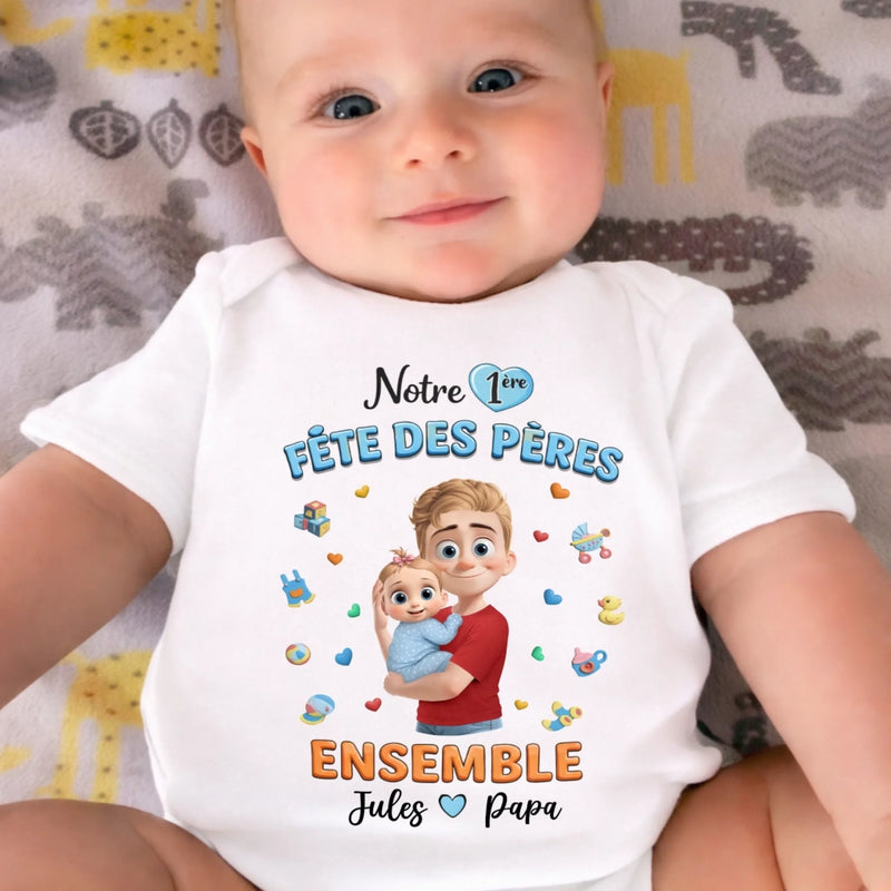Body Bébé Personnalisé – Cadeau Pour La Première Fête Des Pères -  Ensemble Bébé Et Papa