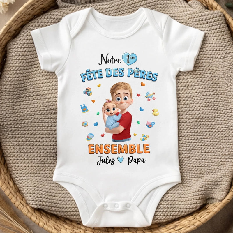 Body Bébé Personnalisé – Cadeau Pour La Première Fête Des Pères -  Ensemble Bébé Et Papa