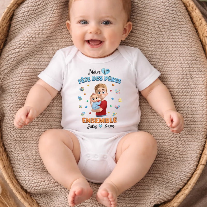Body Bébé Personnalisé – Cadeau Pour La Première Fête Des Pères -  Ensemble Bébé Et Papa