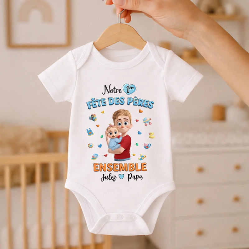 Body Bébé Personnalisé – Cadeau Pour La Première Fête Des Pères -  Ensemble Bébé Et Papa