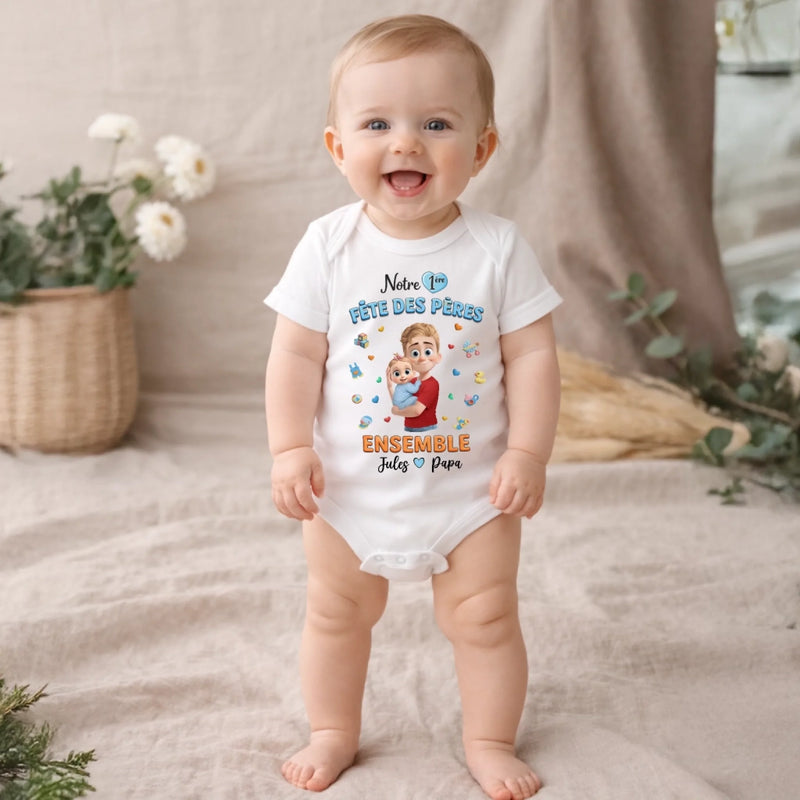 Body Bébé Personnalisé – Cadeau Pour La Première Fête Des Pères -  Ensemble Bébé Et Papa