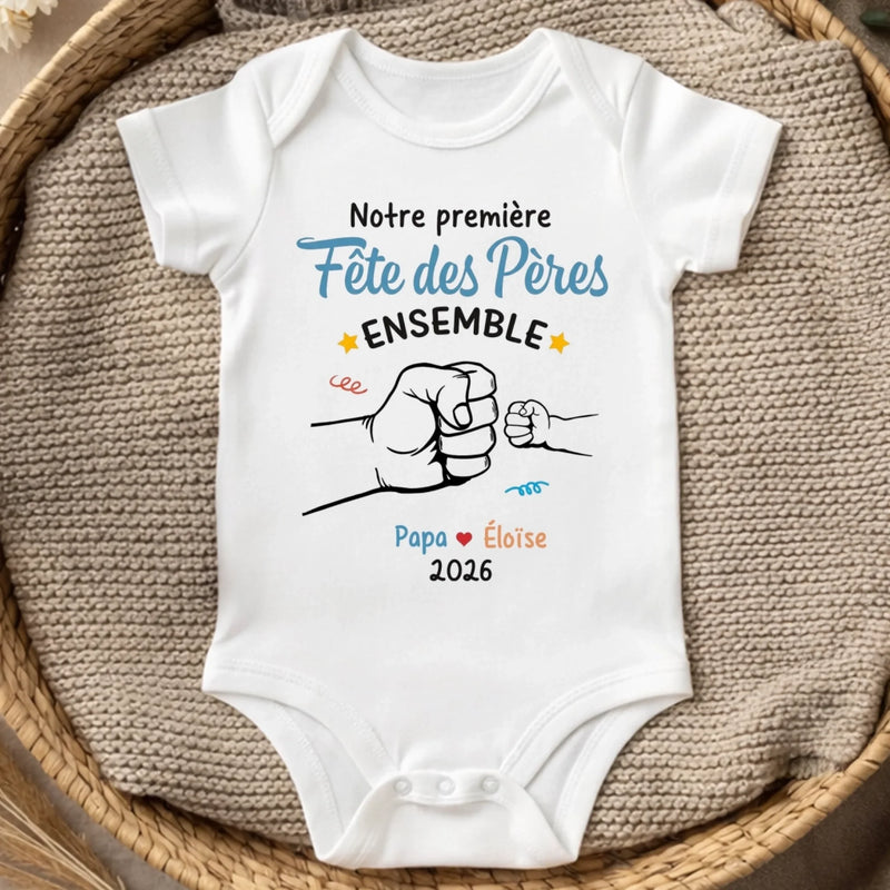 Body Bébé Personnalisé – Cadeau Pour La Première Fête Des Pères - Tape Dans La Main De Papa