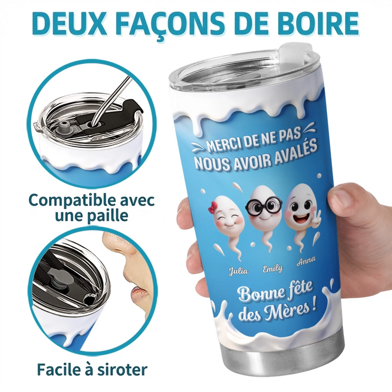 Gobelet Isotherme Personnalisé – Cadeau Pour La Première Fête Des Mère – Mes Enfants Espiègles