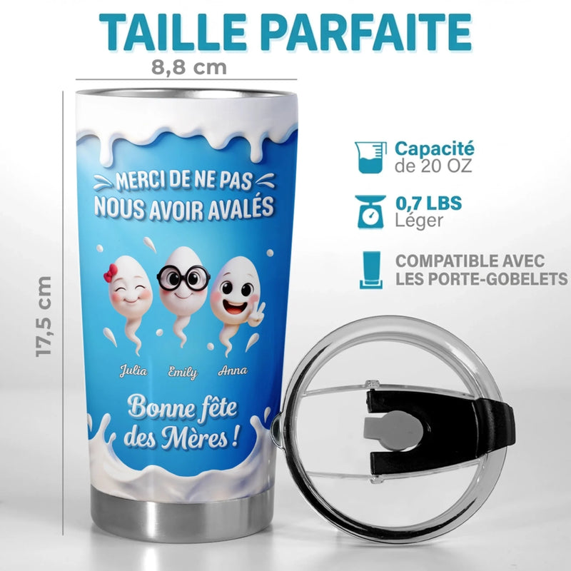 Gobelet Isotherme Personnalisé – Cadeau Pour La Première Fête Des Mère – Mes Enfants Espiègles