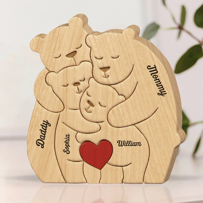 Puzzle Artistique en Bois Personnalisé – Cadeau pour Famille – Nous formons une belle famille