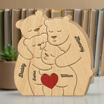 Puzzle Artistique en Bois Personnalisé – Cadeau pour Famille – Nous formons une belle famille