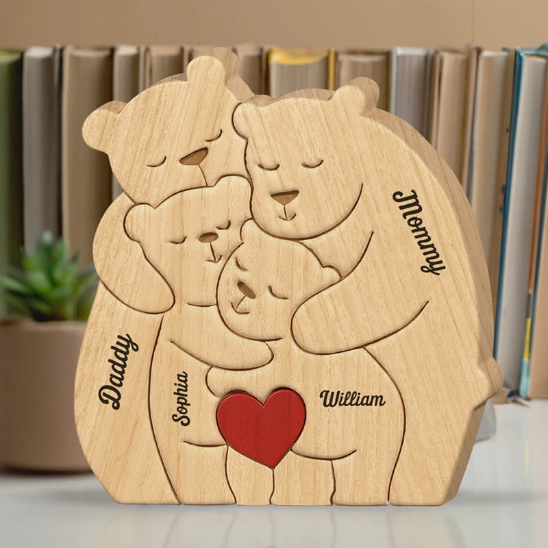 Puzzle Artistique en Bois Personnalisé – Cadeau pour Famille – Nous formons une belle famille