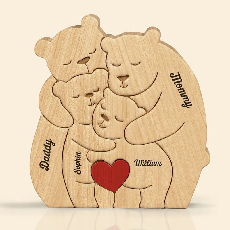 Puzzle Artistique en Bois Personnalisé – Cadeau pour Famille – Nous formons une belle famille