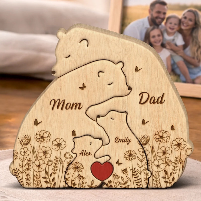 Puzzle Artistique en Bois Personnalisé – Cadeau pour Famille – Leur amour nous a créés
