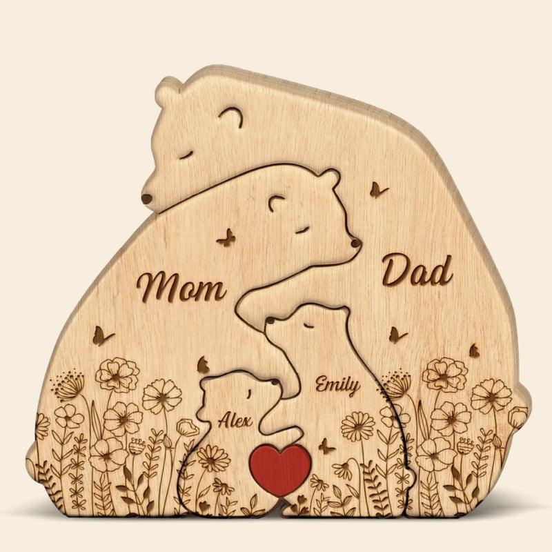 Puzzle Artistique en Bois Personnalisé – Cadeau pour Famille – Leur amour nous a créés