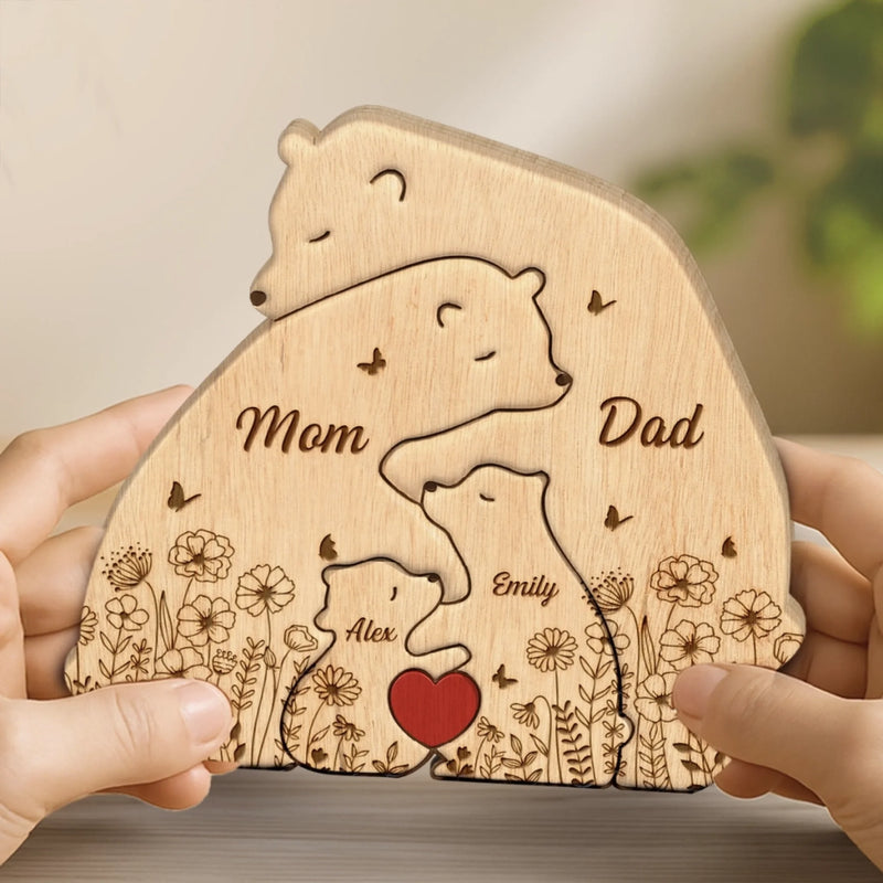 Puzzle Artistique en Bois Personnalisé – Cadeau pour Famille – Leur amour nous a créés