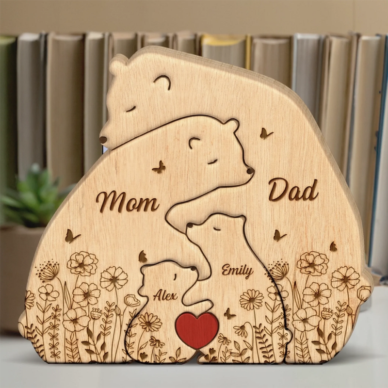 Puzzle Artistique en Bois Personnalisé – Cadeau pour Famille – Leur amour nous a créés