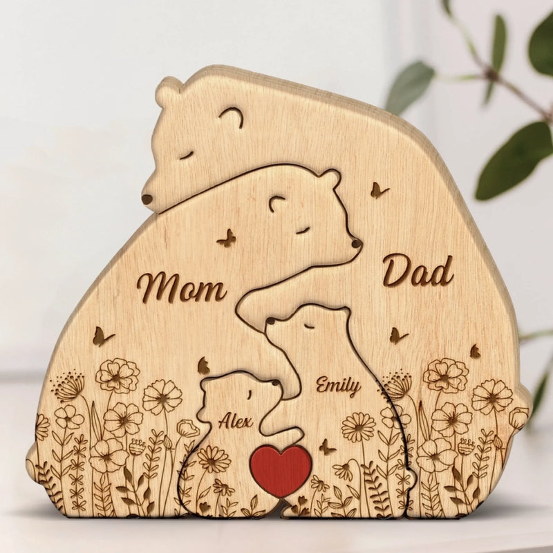 Puzzle Artistique en Bois Personnalisé – Cadeau pour Famille – Leur amour nous a créés