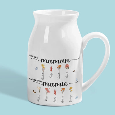 Vase À Fleurs Personnalisée – Cadeau Pour Mamie – Le Jardin Des Femmes de La Maison