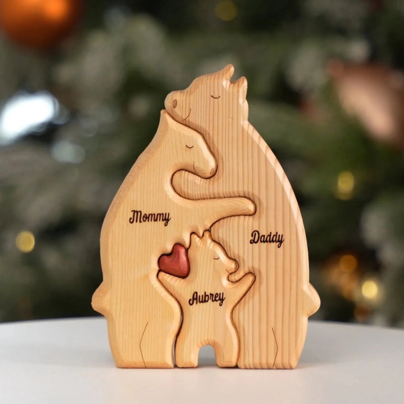 Puzzle Artistique en Bois Personnalisé – Cadeau pour Famille – La famille est tout