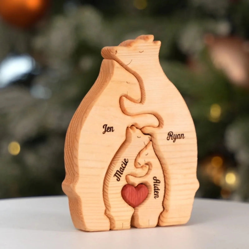 Puzzle Artistique en Bois Personnalisé – Cadeau pour Famille – La famille est tout