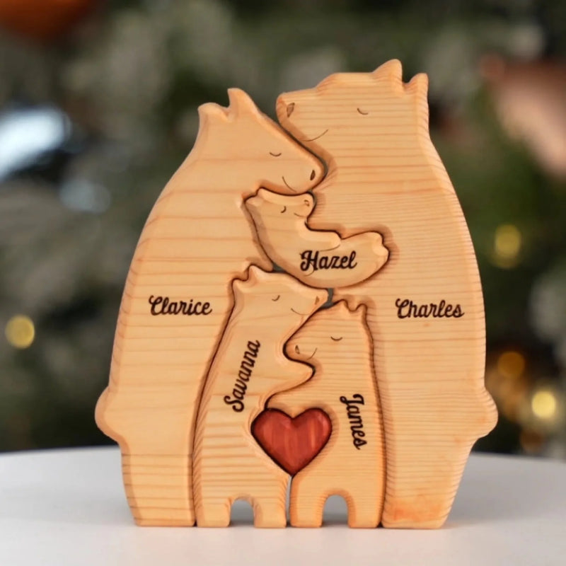 Puzzle Artistique en Bois Personnalisé – Cadeau pour Famille – La famille est tout